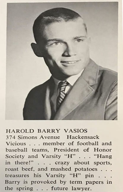 Barry Vasios HHS 1963 Yearbook Photo